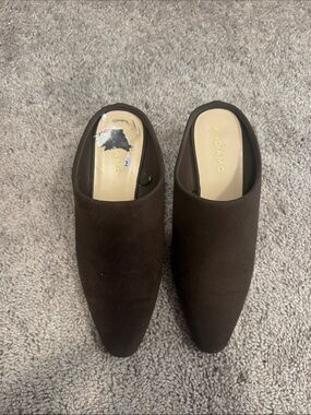 Andiamo Brown Suede Slip-On Mules